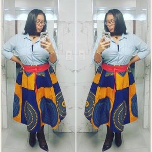 MIDI African Print Skirt